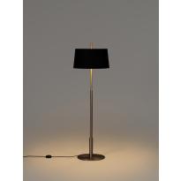 Lampadaire DIANA Métal Nickel / Ruban Naturel / Lin Noir