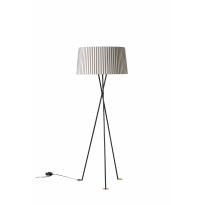 Lampadaire TRÍPODE Métal Noir / Ruban Rayure bretonne