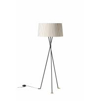 Lampadaire TRÍPODE Métal Noir / Ruban Naturel