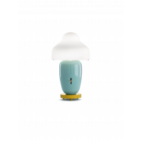 Lampe de table CHINOZ VERTE - BASE OCRE - DIFFUSEUR MAT BLANC de Parachilna