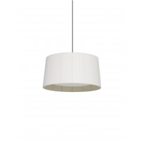 Suspension GT5 Ruban Naturel / Câble Blanc - Canopée Métal Blanc / 2 sources de lumière