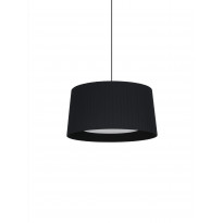 Suspension GT5 Ruban Noir / Câble Blanc - Canopée Métal Blanc / 2 sources de lumière