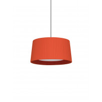 Suspension GT5 Ruban Rouge-Ambre / Câble Blanc - Canopée Métal Blanc / 2 sources de lumière