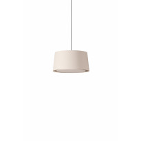 Suspension GT6 Ruban Naturel / Câble Blanc - Canopée Métal Blanc / 1 source de lumière