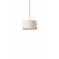 Suspension GT6 Ruban Naturel / Câble Noir - Canopée Métal Noir / 1 source de lumière