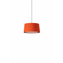 Suspension GT6 Ruban Rouge-Ambre / Câble Noir - Canopée Métal Nickel / 1 source de lumière