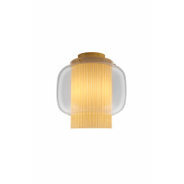 Plafonnier MANILA C GR GOLDEN MATTE - TEXTILE BEIGE - DIFFUSEUR EN VERRE TRANSPARENT de Parachilna
