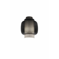 Plafonnier MANILA C PE GRAPHITE MATTE - TEXTILE GRIS - DIFFUSEUR EN VERRE NOIR de Parachilna
