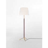 Lampadaire PIE DE SALÓN Métal Laiton / Lin Blanc