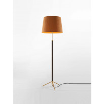 Lampadaire PIE DE SALÓN Métal Laiton / Ruban Moutarde