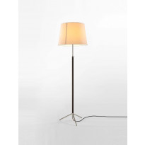 Lampadaire PIE DE SALÓN Métal Chromé / Parchemin Beige