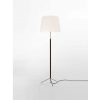 Lampadaire PIE DE SALÓN Métal Chromé / Lin Blanc