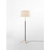 Lampadaire PIE DE SALÓN Métal Laiton / Lin Blanc