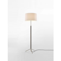 Lampadaire PIE DE SALÓN Métal Chromé / Lin Blanc