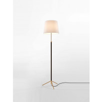 Lampadaire PIE DE SALÓN G3 Métal Laiton / Lin Blanc