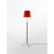 Lampadaire PIE DE SALÓN G3 Métal Laiton / Ruban Rouge-Ambre