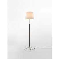 Lampadaire PIE DE SALÓN G3 Métal Chromé / Lin Blanc