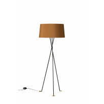Lampadaire TRÍPODE Métal Noir / Ruban Moutarde