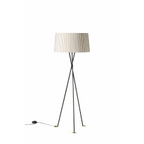 Lampadaire TRÍPODE Métal Noir / Ruban Naturel
