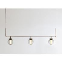 Suspension BAI CHANDELIER III BRONZE - DIFFUSEUR EN VERRE TRANSPARENT de Parachilna